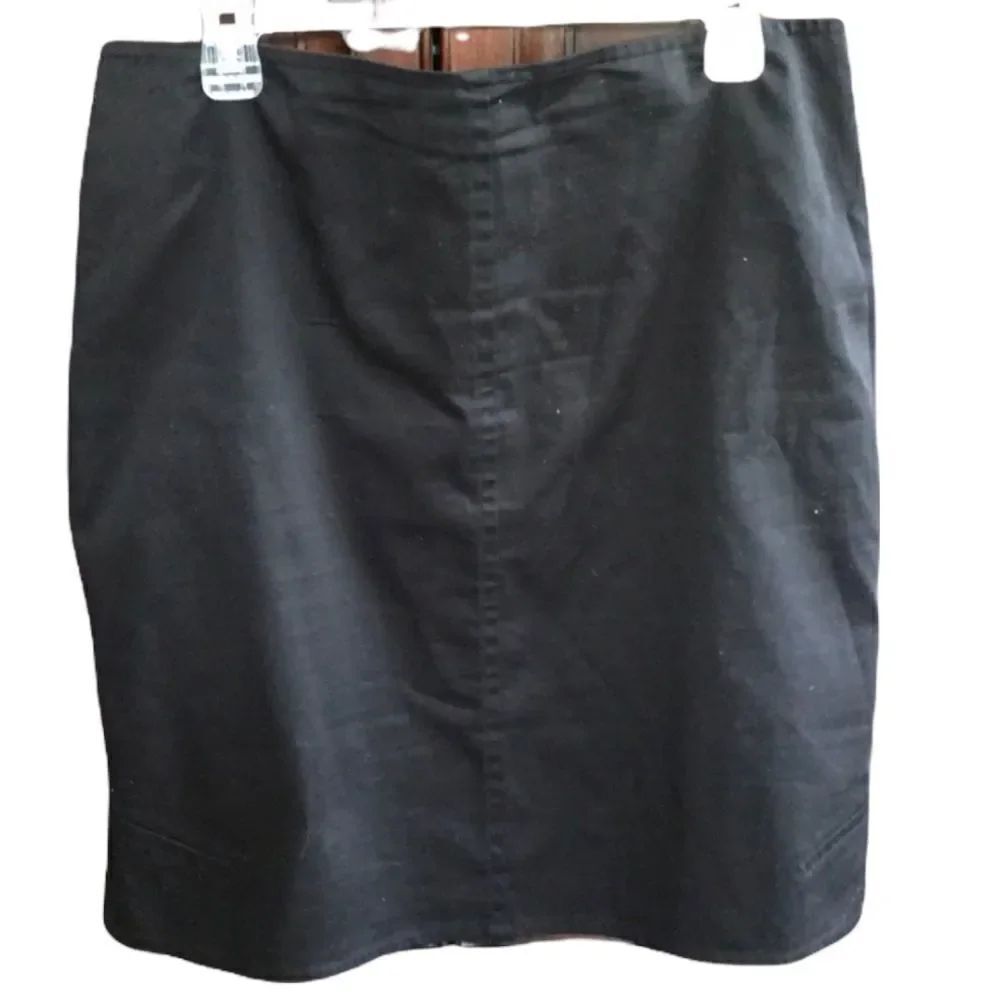 Phillip Adec black cotton twill skirt